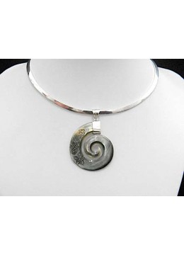 Affordable Pendant Shell Carving Sterling Silver 925