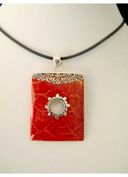 Bali Red Coral Pendant With Silver 925 Wholesale