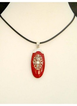 Beautiful Red Coral Pendant With Silver 925 Wholesale