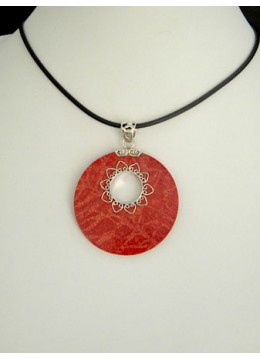 Red Coral Pendant With Silver Jewelry 925 Wholesale