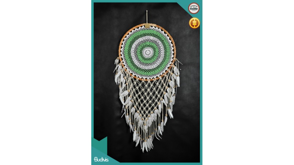 Bali Large Rattan Combination Colorful Hanging Dream Catcher Crochet