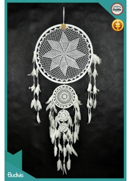 Best Selling Large Triple White Hanging Dream Catcher Crochet