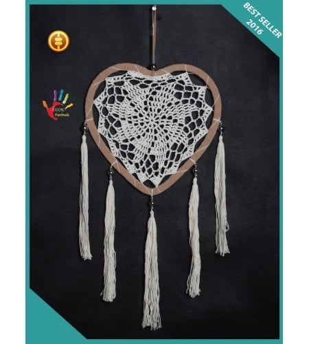 Heart Shaped Crochet Wall Hanging Boho Dream Catcher, Dream Catcher, Dream Catcher