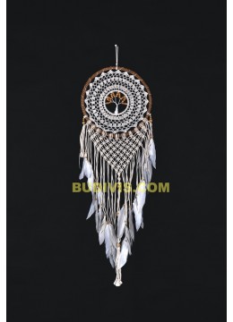 Large White Boho Lace Wall Hanging Dreamcatcher, 100% Handmade