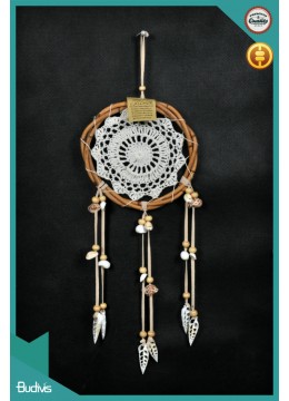 Rattan Hanging Dream Catcher Crocheted For Sale