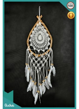 Rattan Hanging Dream Catcher Crocheted For Sale