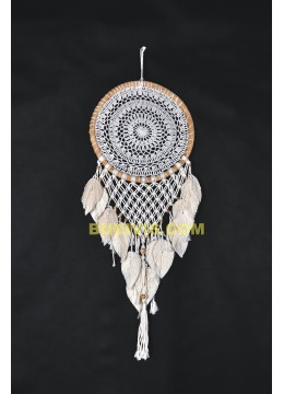 High Quality Large Round Lace Wall Hanging Dream Catcher With Leaf Decoration