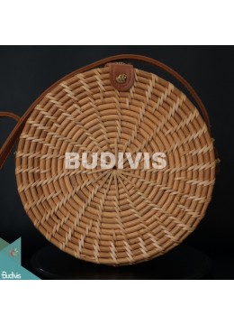 Best Selling Natural Stripe Round Rattan Bag