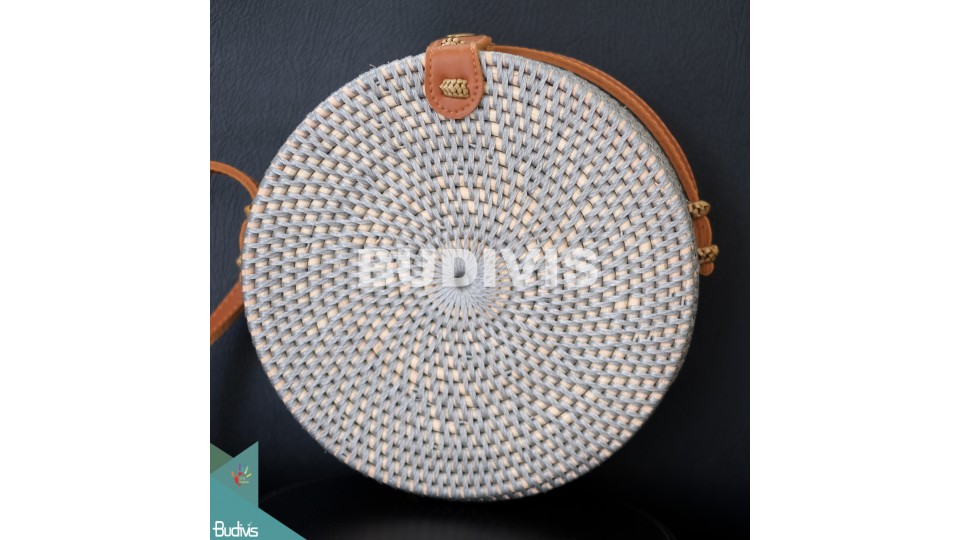 Best Selling Round Bag Grey Synthetic Rattan