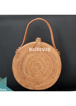 Classic Natural Rattan Round Tote