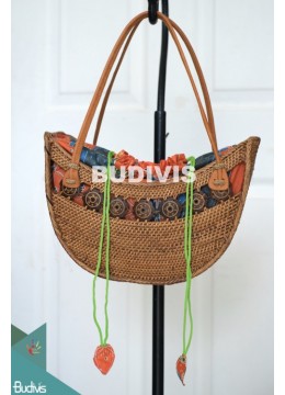 Crescent Rattan Tote