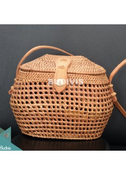 Crossbody Rattan Bucket Bag