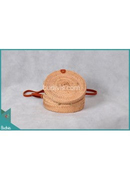 New Arrival Round Bag Light Brown Natural Rattan