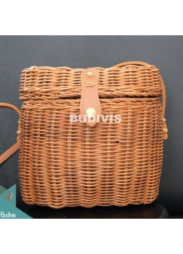 Rattan Bag, Round Straw Bag, Vegetarian Messenger Bag, Basket Bag