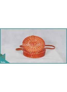 Top Model Round Bag Red Rattan