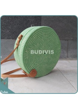 Green Rattan Round Bag