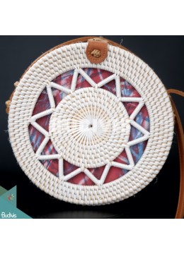 Star-Patterned Rattan Bag Lined With Batik Fabric