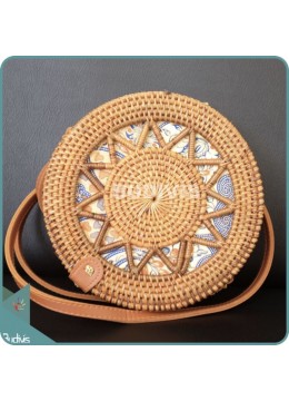 Star-Patterned Rattan Bag Lined With Batik Fabric