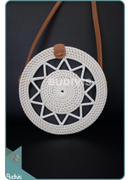 Star Strap Rattan Round Bag