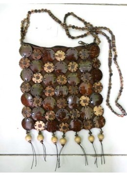 Coconut Handbag Beaded Handle, Coconut Souvenir Bags, Bali Handbag