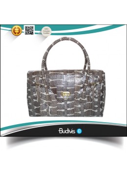 In Handmade Genuine Exotic Python Skin Handbag