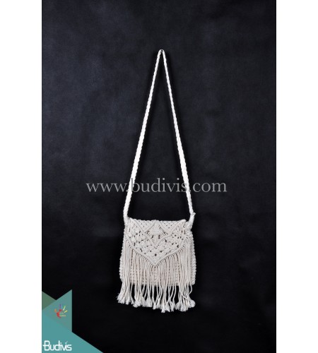 Natural Off-White Wallet Tassel Cotton Bag Crossbody Bag Tassel Hippie