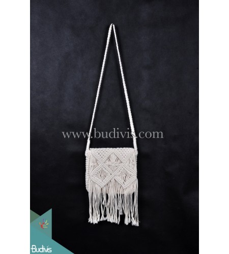 Natural Wallet Lace Woven Cotton Bag Crossbody Bag Tassel Hippie