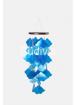 Blue Gradient Brugmansia Capiz Wind Chime Handmade