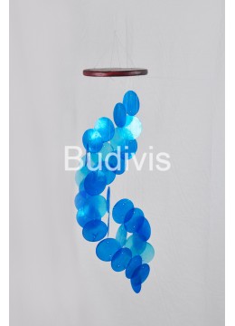 Blue Gradient Spiral Capiz Wind Chime