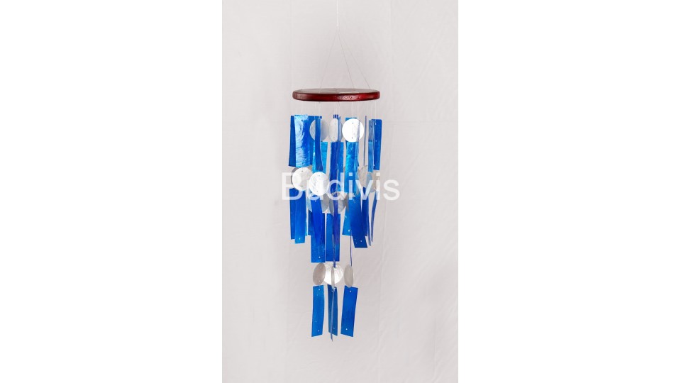 Blue Rectangular Handmade Capiz Wind Chime