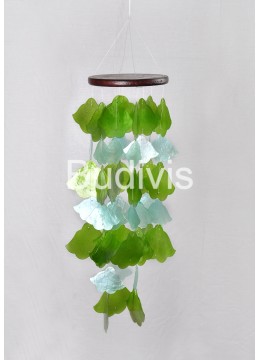 Green And White Brugmansia Capiz Wind Chime