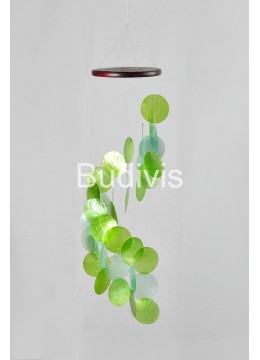 Green Gradient Spiral Capiz Wind Chime