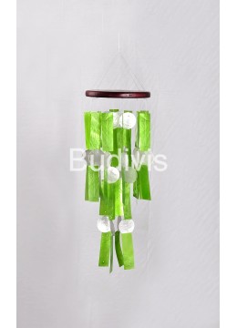 Green Rectangular Capiz Wind Chime Homemade