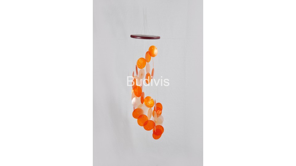 Orange Gradient Spiral Capiz Wind Chime