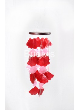 Red And Pink Brugmansia Capiz Wind Chimes