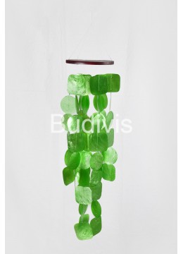 Square And Round Green Capiz Wind Chimes