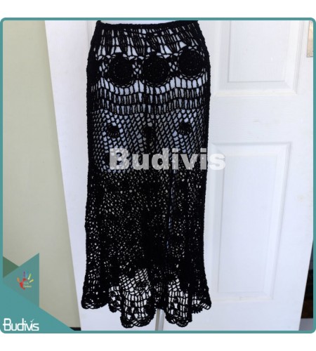 Black Long Knitted Skirt