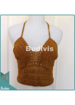 Brown Knit Bikini