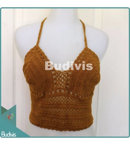 Brown Knit Bikini