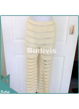 White Knitted Trousers