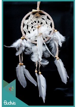 Dream Catcher, Dream Catcher, Dream Catcher White With Feather In The Center