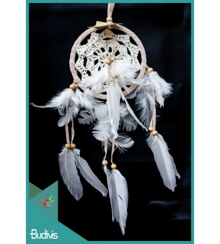 Dream Catcher, Dream Catcher, Dream Catcher White With Feather In The Center