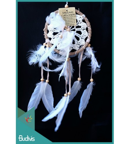 Dream Catcher, Dream Catcher, Dream Catcher White With Feather In The Center