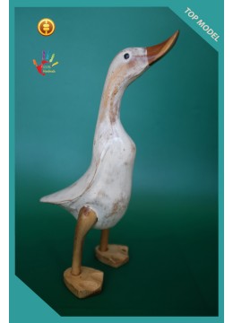 Bali Manufacturer White Washed Wood Duck, Wood Duck, Bamboo Duck, Bamboo Root Duck,