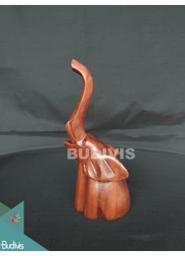 Direct Sale Of Craftsman Wood Carving Sittinyg Elephant, Affordable Price