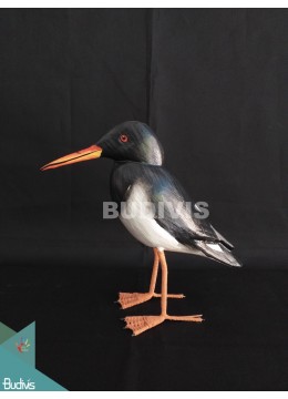 Figurines Realistic Miniature Wooden Bird Carving Hand Painted Garden Decoration