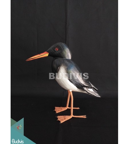 Figurines Realistic Miniature Wooden Bird Carving Hand Painted Garden Decoration