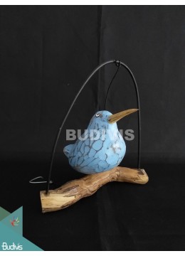 Figurines Realistic Miniature Wooden Bird Carving Hand Painted Garden Decoration