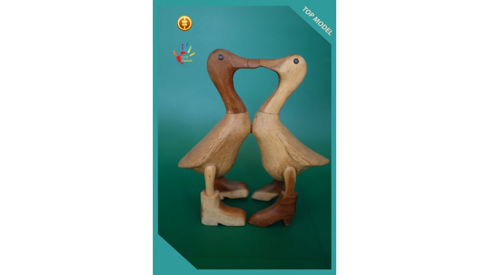 For Sale Natural Couple Wooden Duck, Wooden Duck, Bamboo Duck, Bamboo Root Duck,