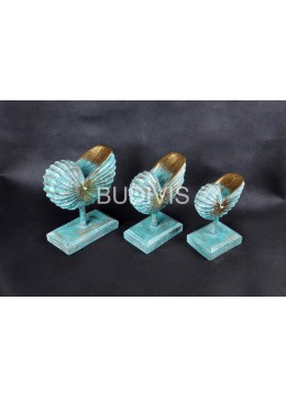 Green Color Shell Woodcarving Home Decoration